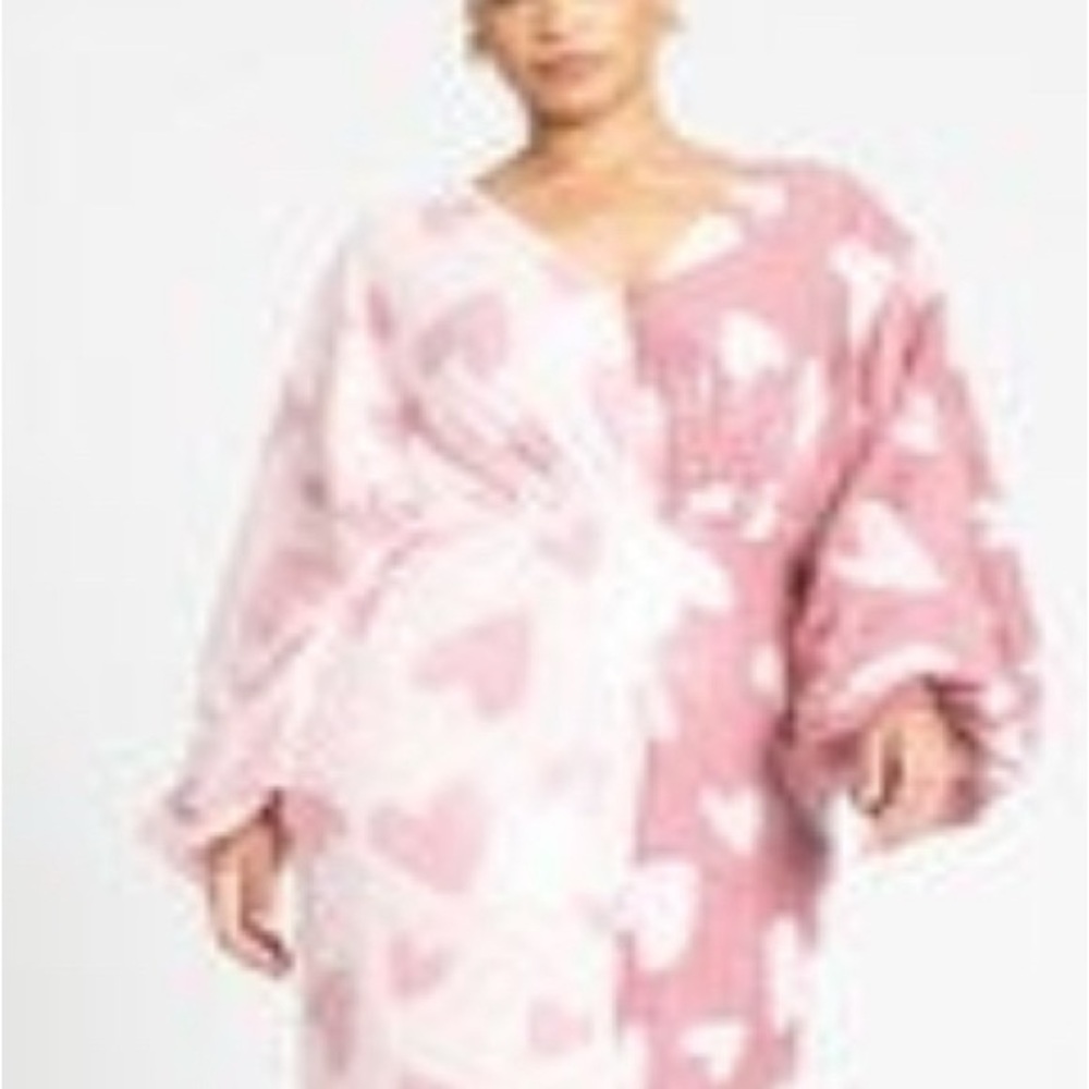 Eloquii Pink and White Heart sequin Maxi Dress